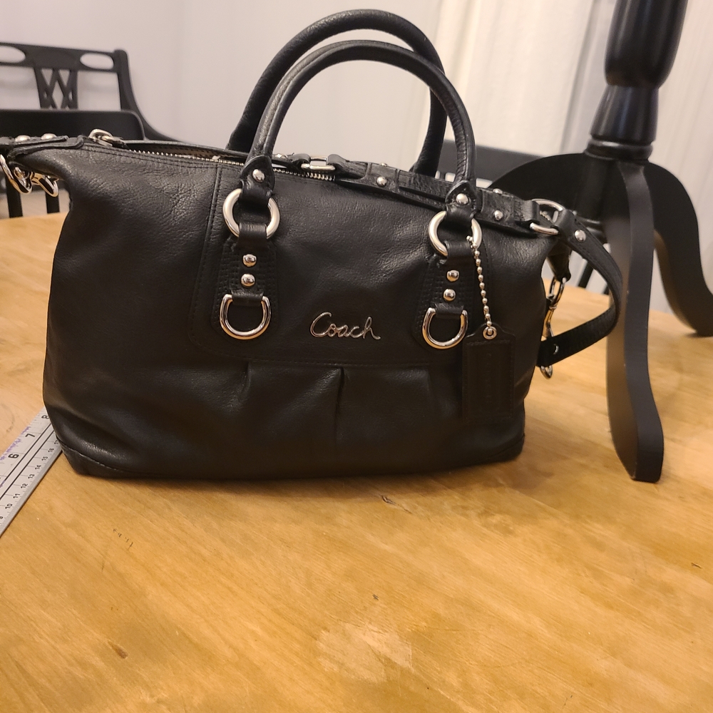 Coach Black Leather Satchel Bag